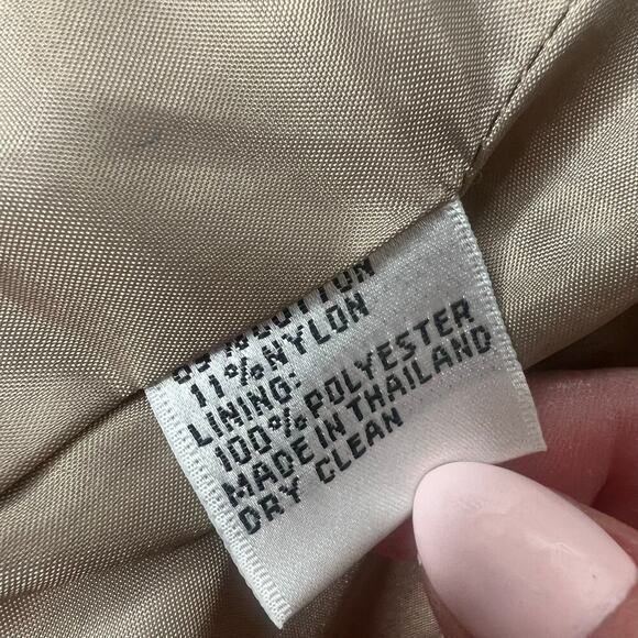 Talbots Petites Cream Tan Seersucker Pinstripe Blazer Jacket Preppy Size 14 - Picture 7 of 9